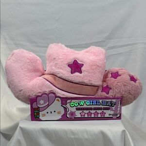 Pink Cowgirl Hat Warming Snuggling Plush Toy